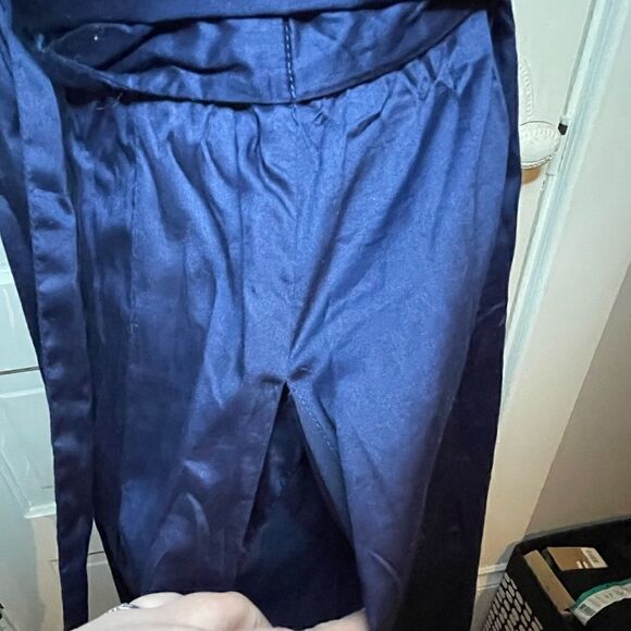 Tommy Hilfiger 100% Cotton Midnight Blue Waist w/ Belt Sleeveless V-Neck Sz 12 - Picture 6 of 9